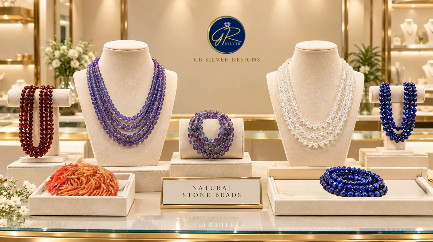 Natural gemstone beads collection