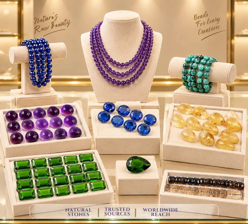 Loose natural gemstones collection