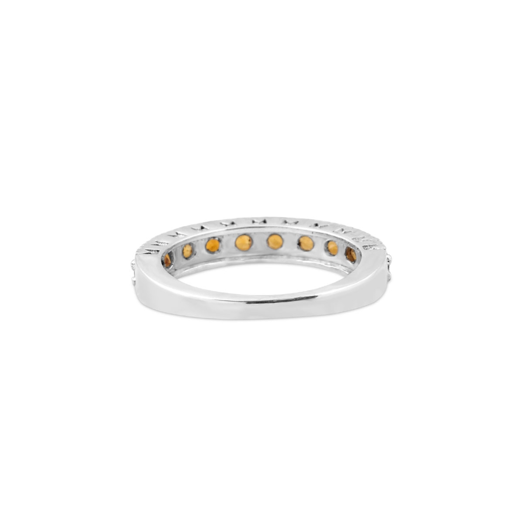 Natural Citrine Gemstone Sterling Silver Band Ring