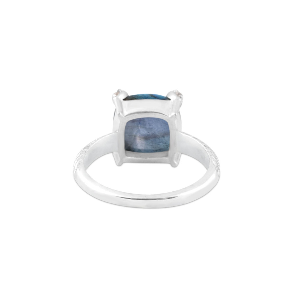 Natural Labradorite Gemstone Sterling Silver Ring