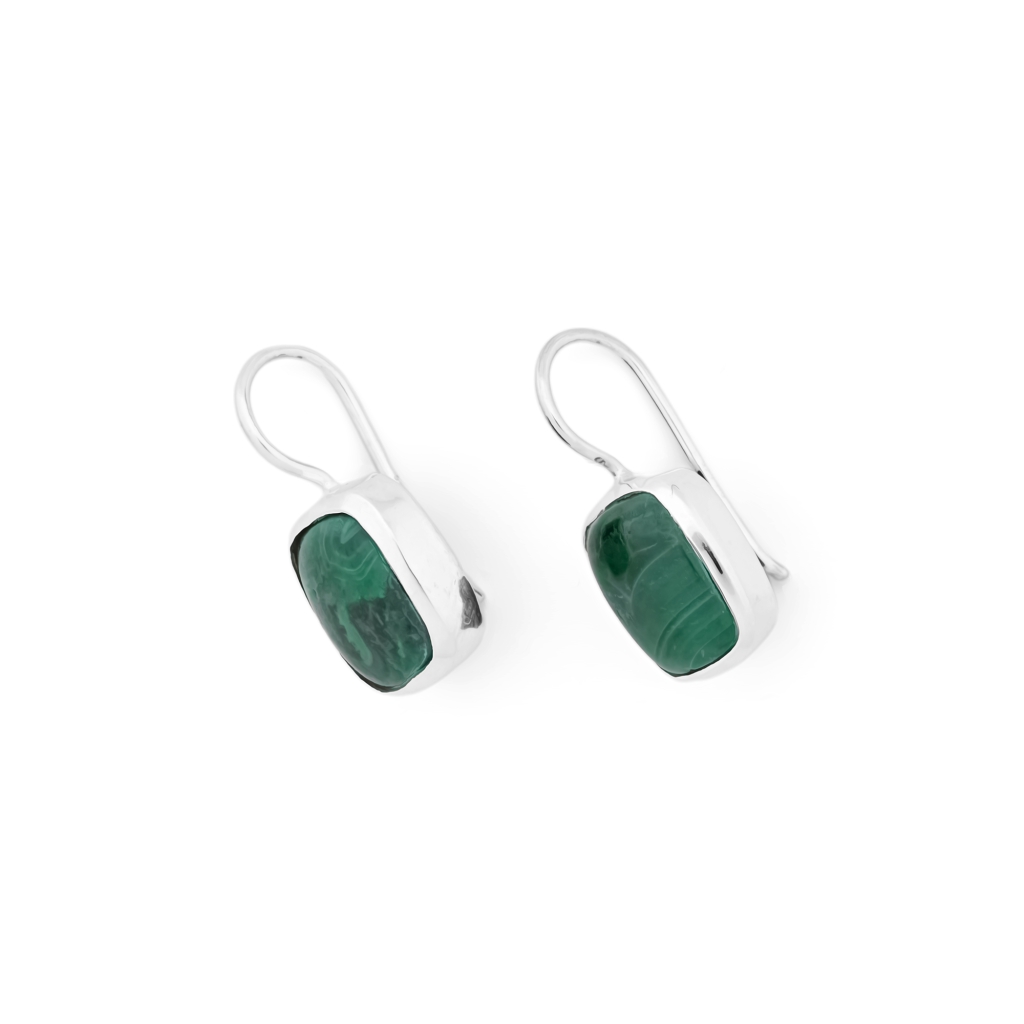 Natural Chrysocolla Gemstone Dangle Sterling Silver Women Earrings