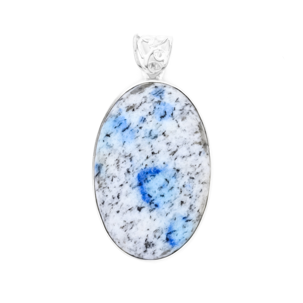 Natural Oval K2 Jasper Sterling Silver Pendant Necklace