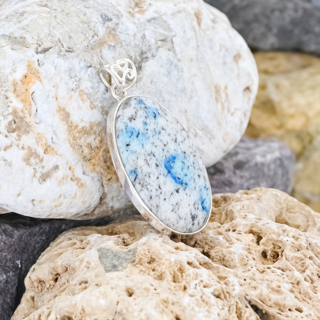 Natural Oval K2 Jasper Sterling Silver Pendant Necklace