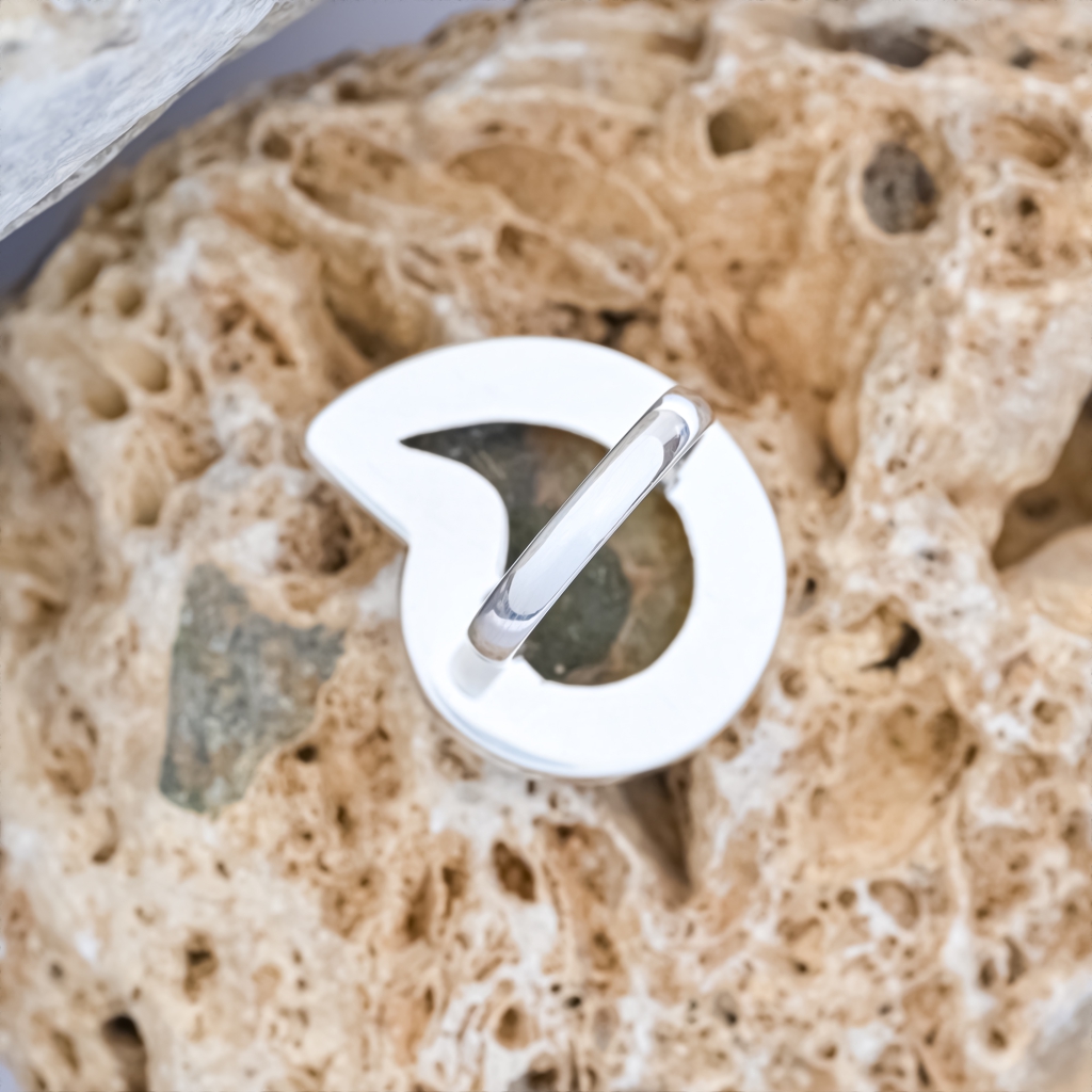 Natural Ammonite Fossil Conch Sterling Silver Rings Jewellery