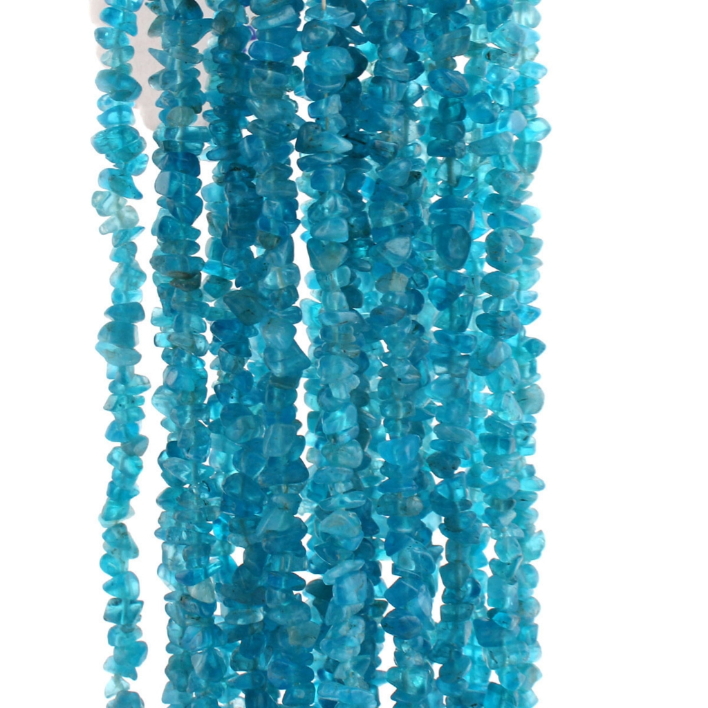 Neon Apatite Uncut Mix Size Gemstone Beads 10 Strands 30"