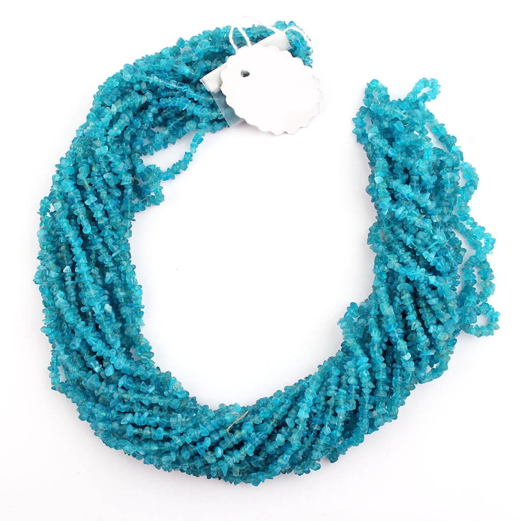 Neon Apatite Uncut Mix Size Gemstone Beads 10 Strands 30"