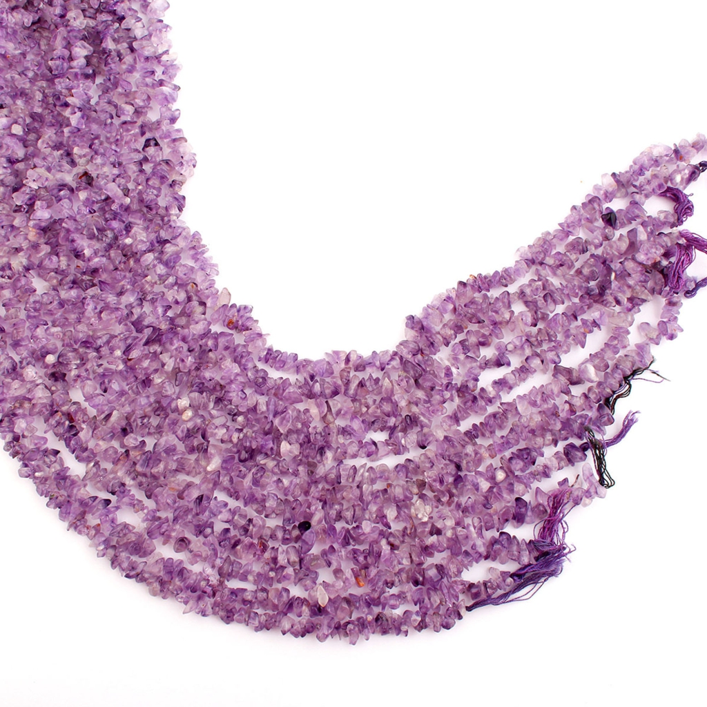 High Quality Amethyst Uncut Smooth Gemstone Beads 19 Strands