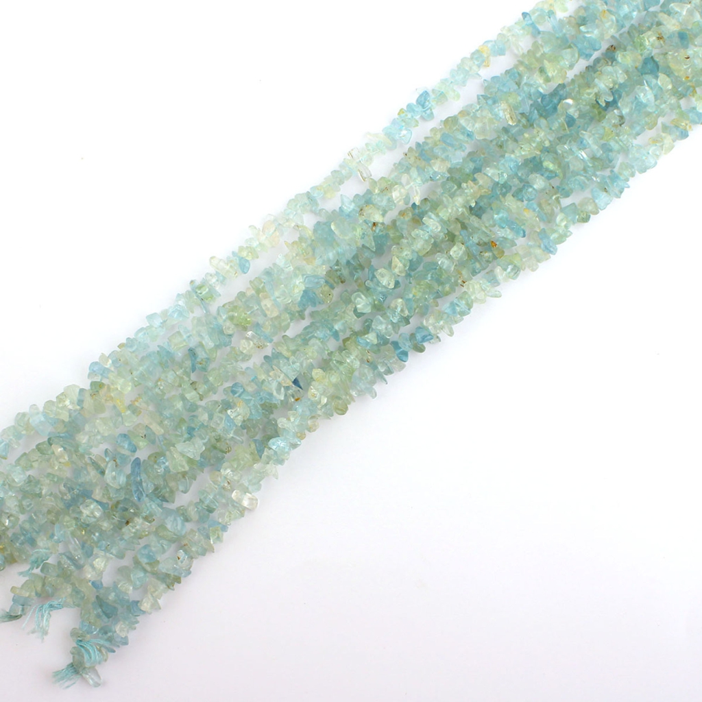 Natural Aquamarine Mix Size Uncut Gemstone 9 Strands Beads 16"