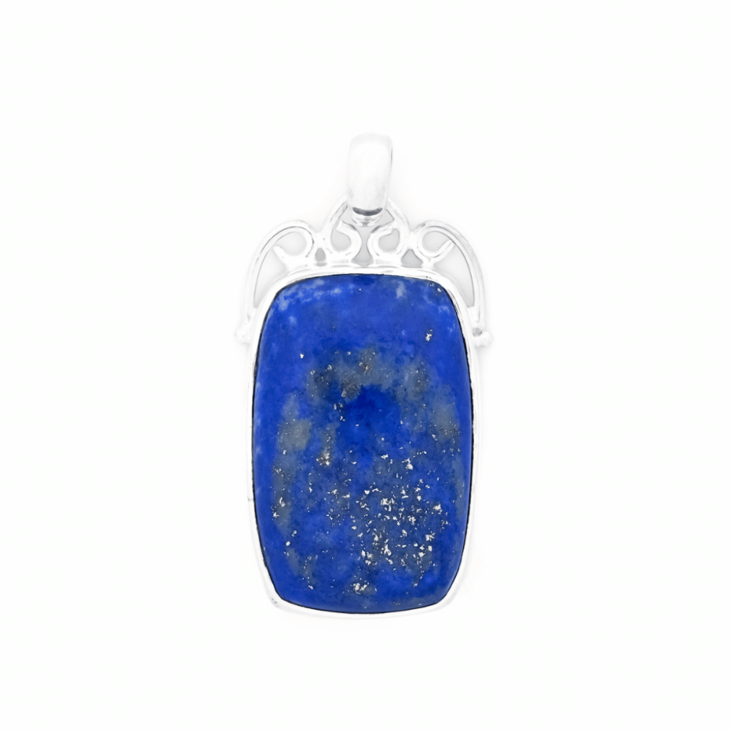 Blue Lapis Lazuli Square Designer Sterling Silver Pendant Jewellery