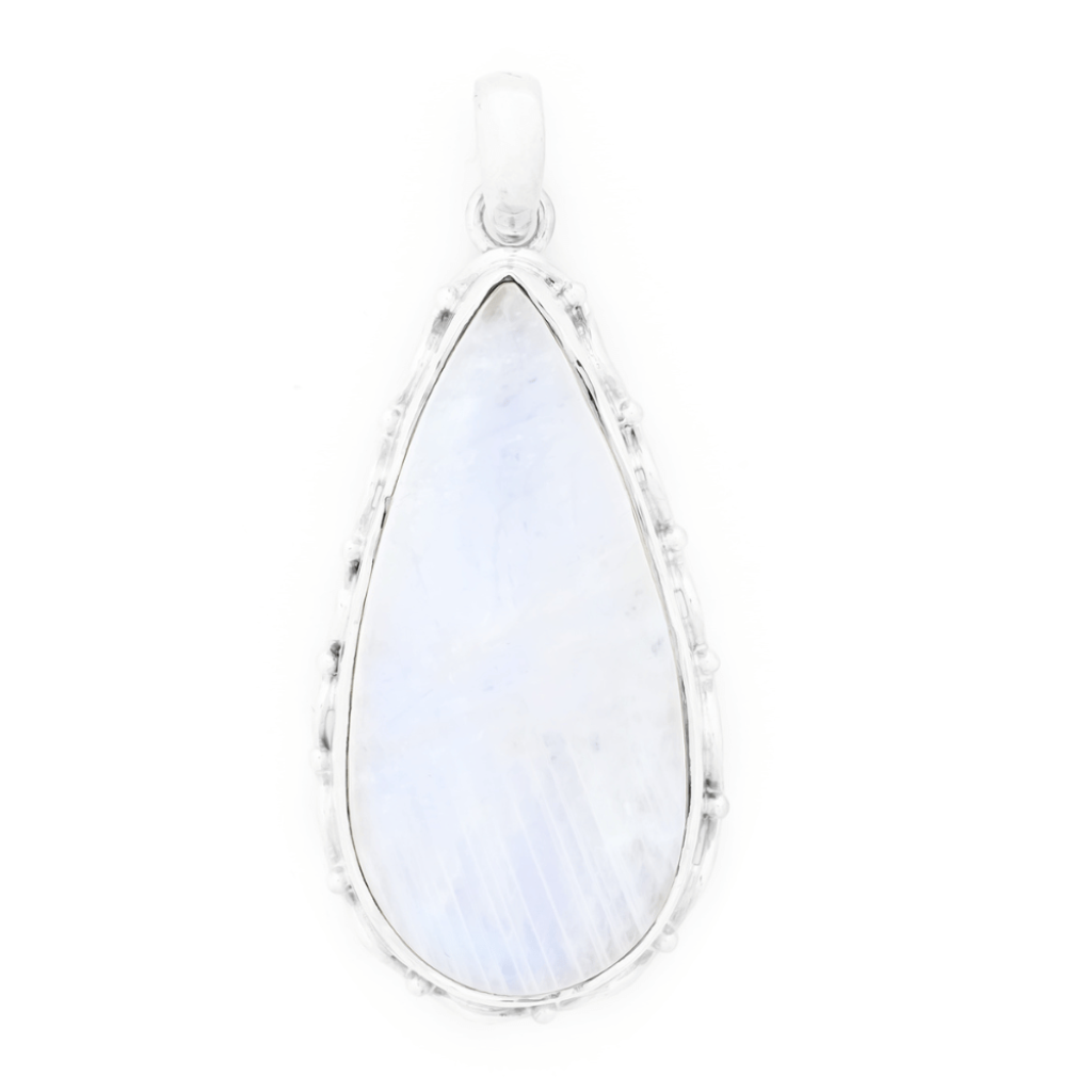 Natural Rainbow Moonstone Designer Sterling Silver Pendant Jewellery