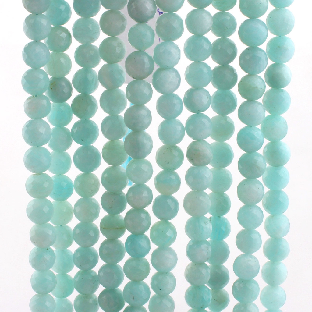 High Quality Amazonite Faceted Balls Shape Gemstone Beads
