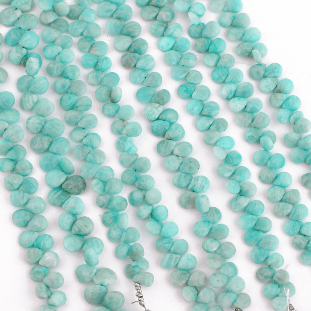 Pear Shape Amazonite Faceted Gemstone Handmade 22 Strands Beads