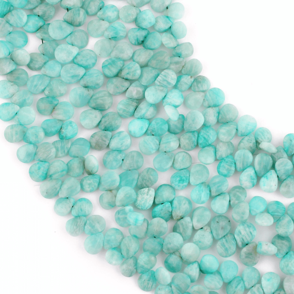 Pear Shape Amazonite Faceted Gemstone Handmade 22 Strands Beads