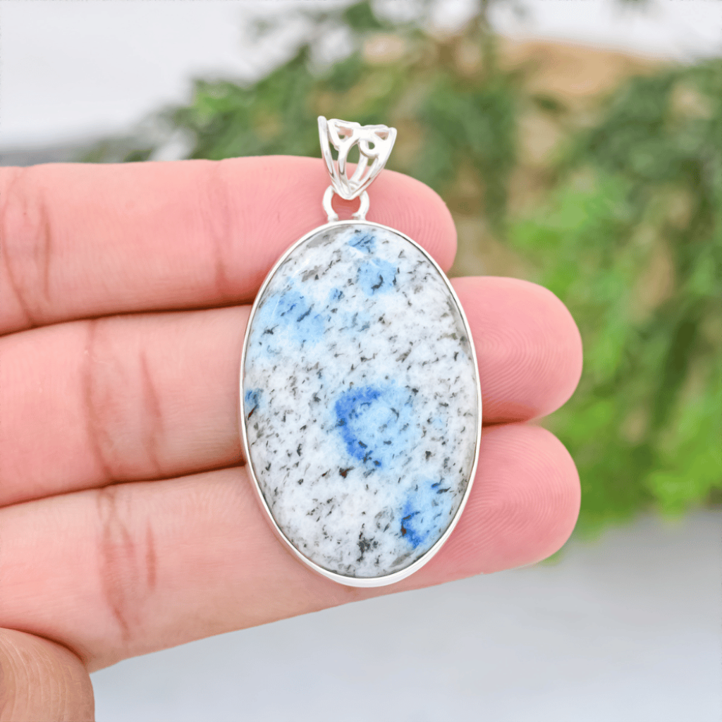 Natural K2 Jasper Oval Gemstone Sterling Silver Pendant Jewellery