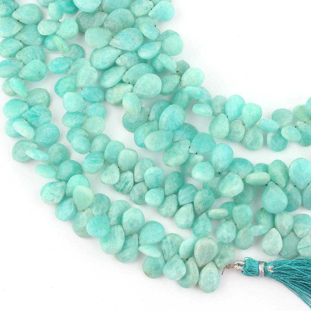 Top Quality Amazonite Heart Shape 9-12mm Faceted Gemstone Beads