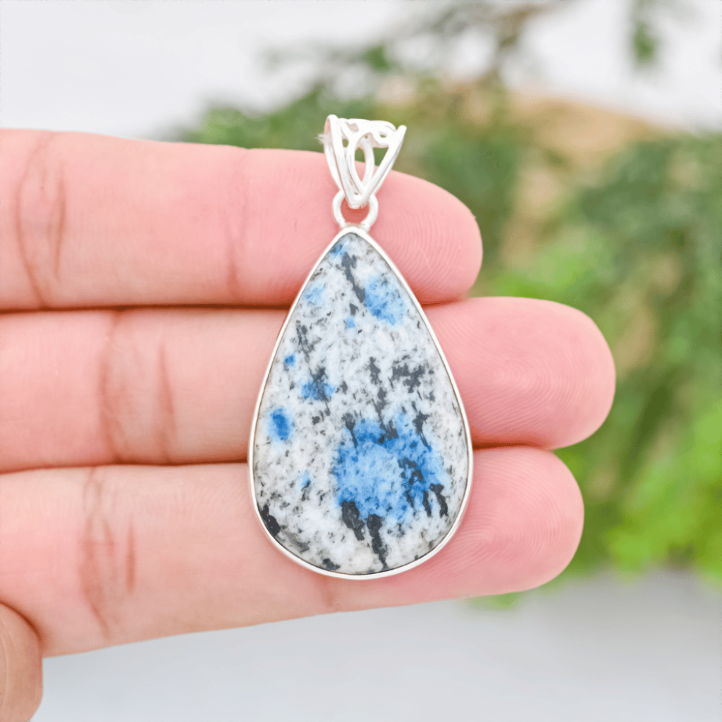 Natural K2 Jasper Pear Shape Sterling Silver Pendant Jewellery