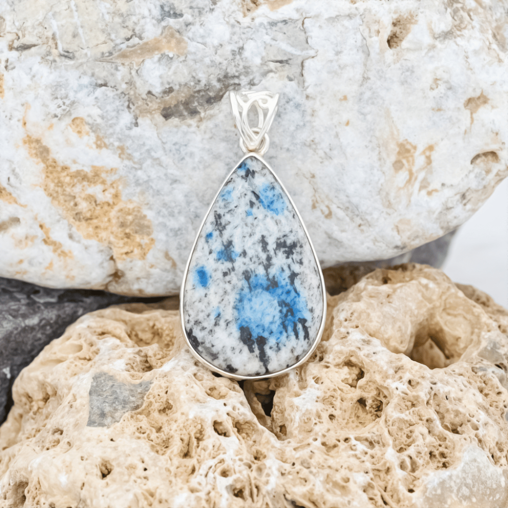 Natural K2 Jasper Pear Shape Sterling Silver Pendant Jewellery