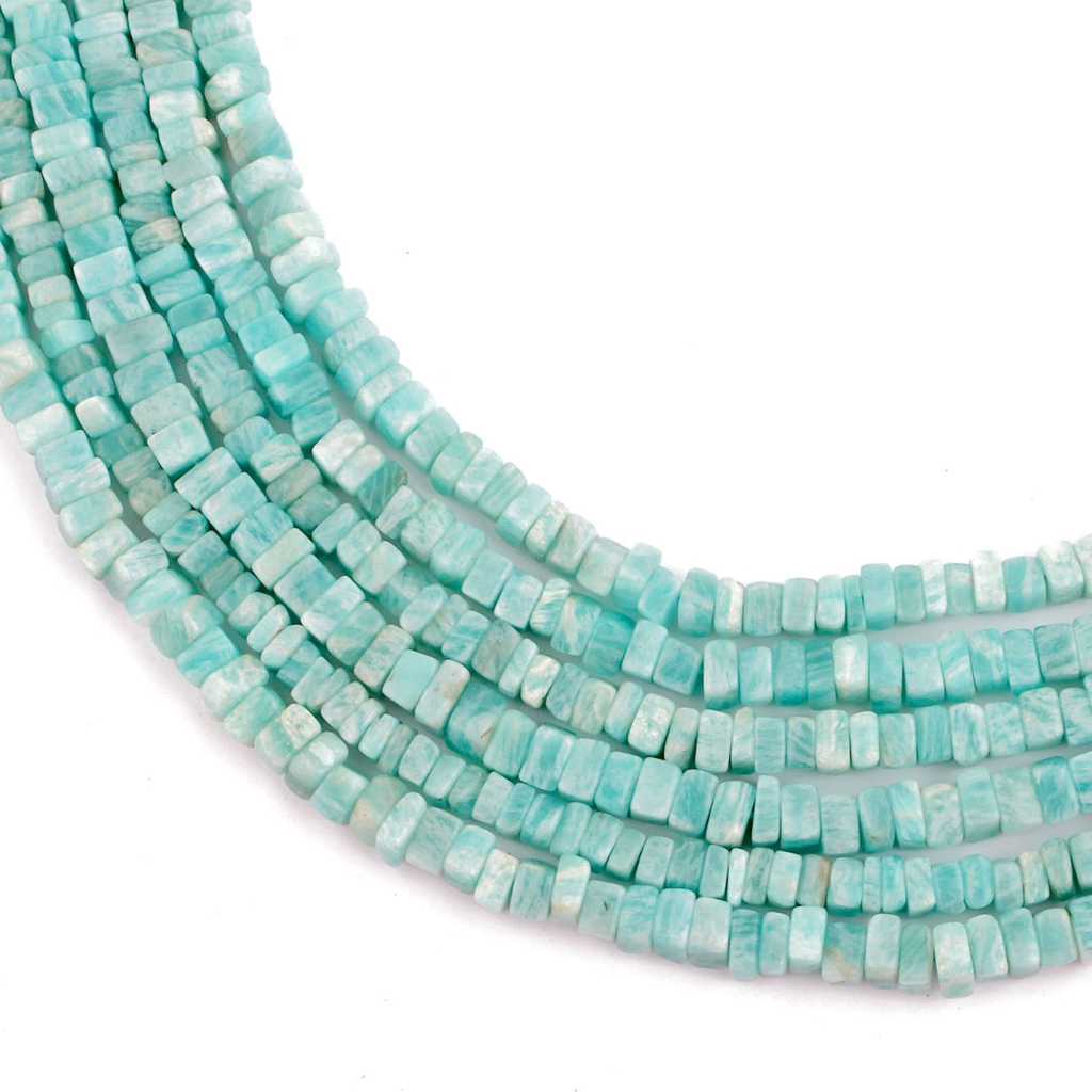 High Quality Amazonite 5-6mm Square Gemstone Handmade Beads