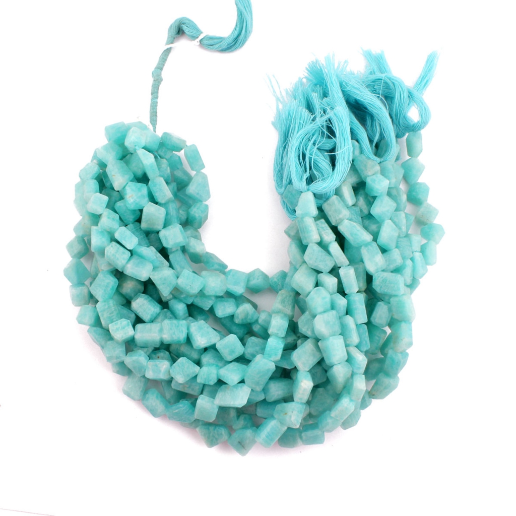 Faceted Amazonite Mix Tumble Shape 10 Inches Gemstone Beads
