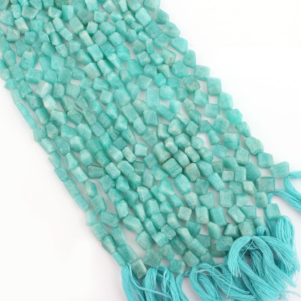 Faceted Amazonite Mix Tumble Shape 10 Inches Gemstone Beads