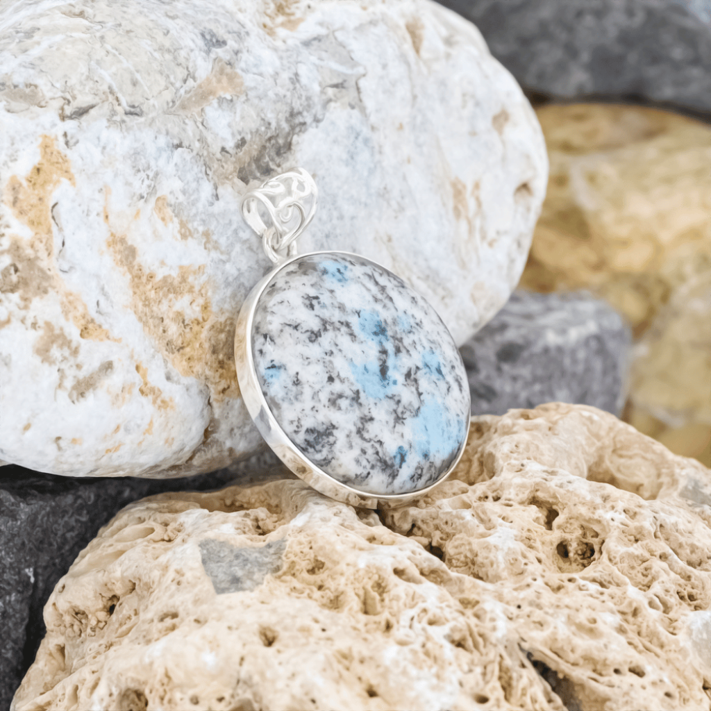 Natural K2 Jasper Round Sterling Silver Pendant Jewellery