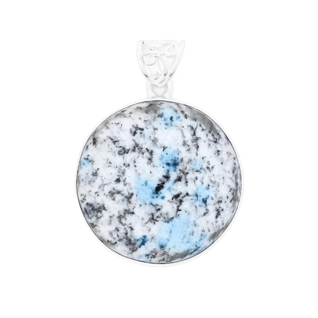 Natural K2 Jasper Round Sterling Silver Pendant Jewellery