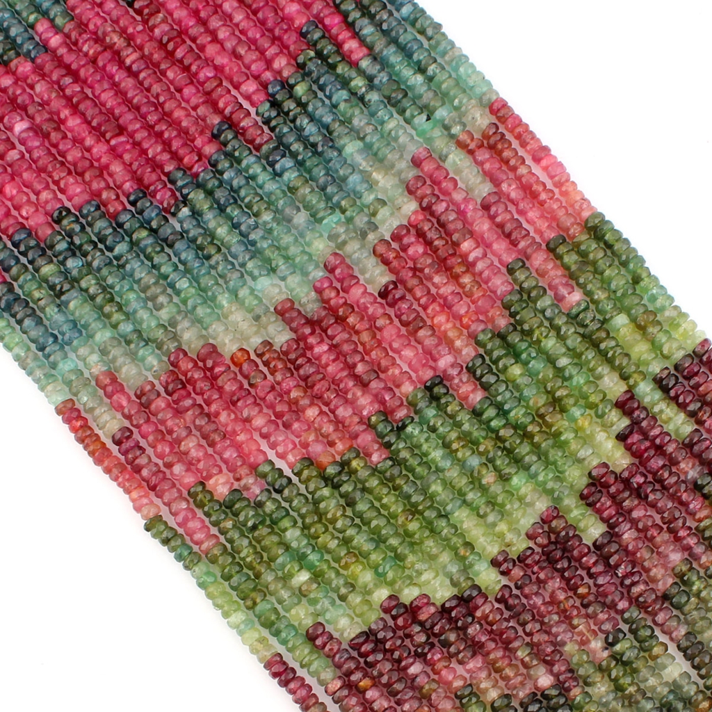 4mm Round Multi Tourmaline Gemstone Beads For Jewelry