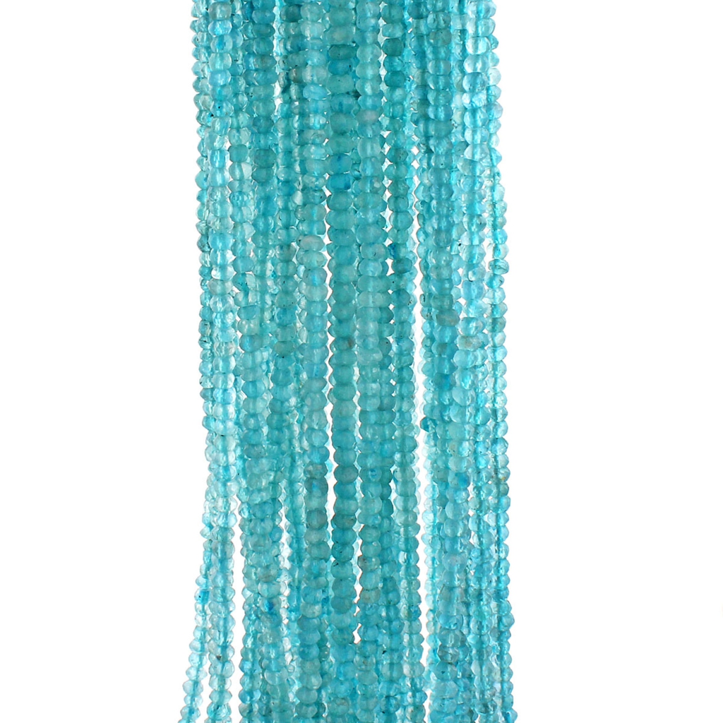 Natural Sky Apatite Faceted Round Gemstone Beads For Jewelry