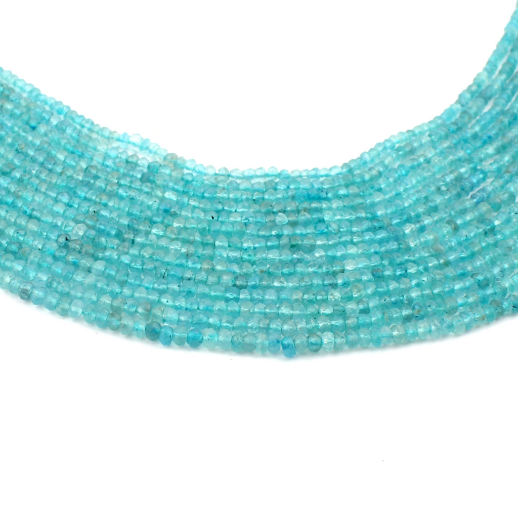 Natural Sky Apatite Faceted Round Gemstone Beads For Jewelry