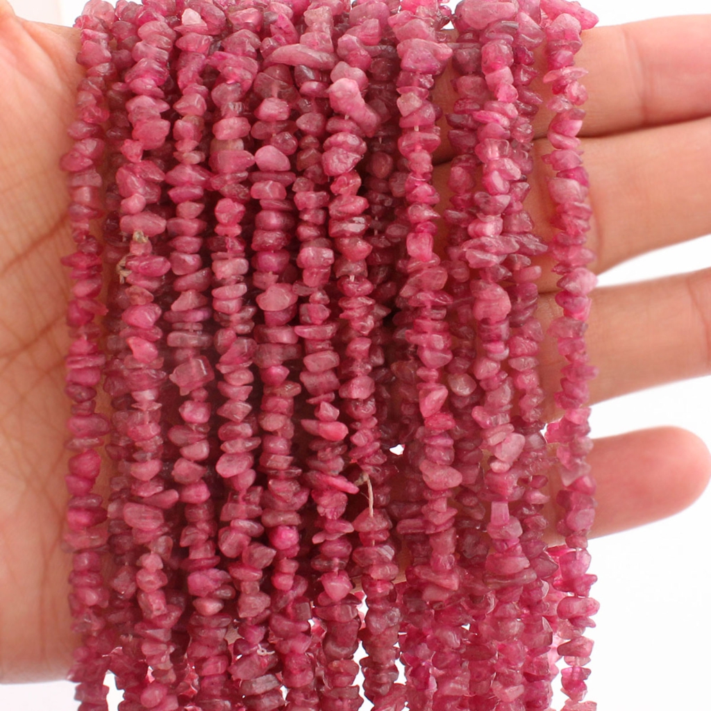 Top Quality Pink Tourmaline Uncut Gemstone 10 Strands Beads