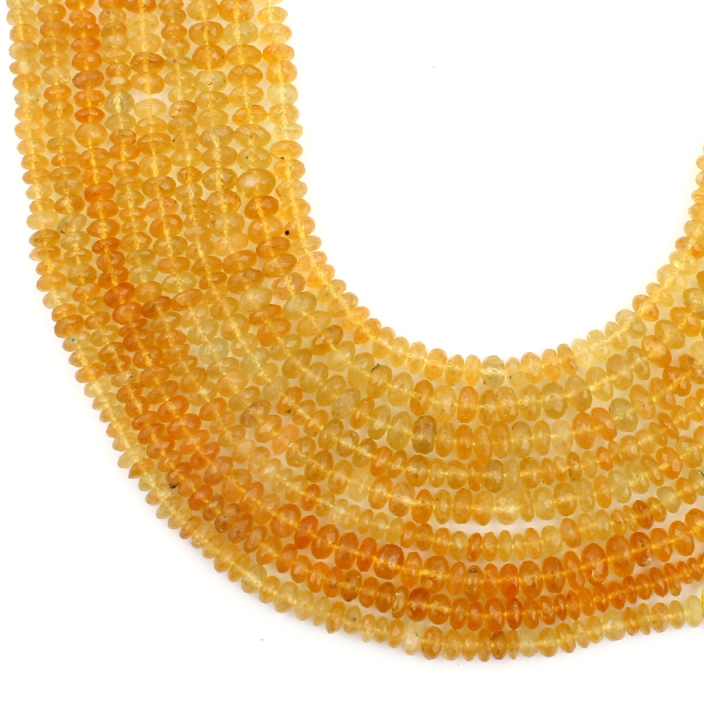 Top Quality Yellow Aquamarine Round Faceted Beads 9 Strands