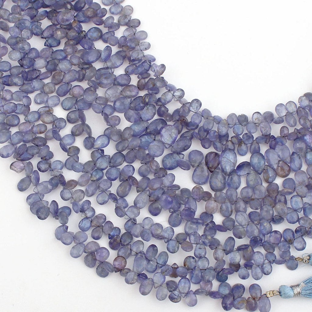 Natural Tanzanite Pear Faceted 14 Strands Gemstone Beads 8 Inches