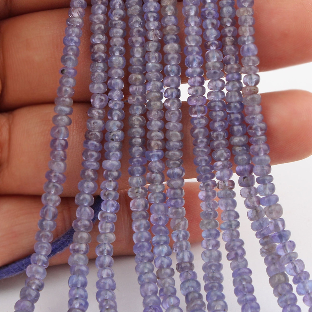 3-4mm Round Tanzanite Smooth Gemstone Beads For Jewelry Making