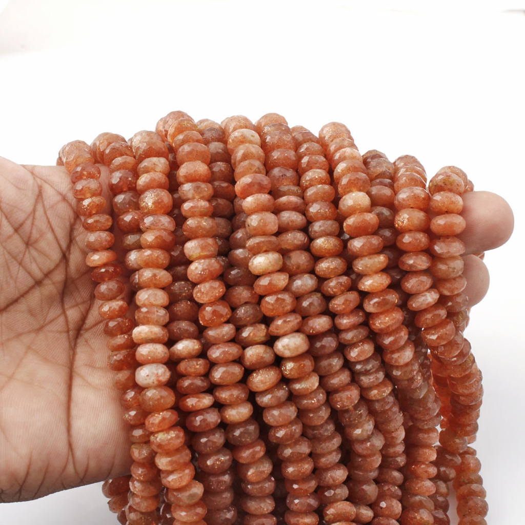Natural Round Sunstone Beads, 7.5-8.5mm Round Sunstone 19 Strands
