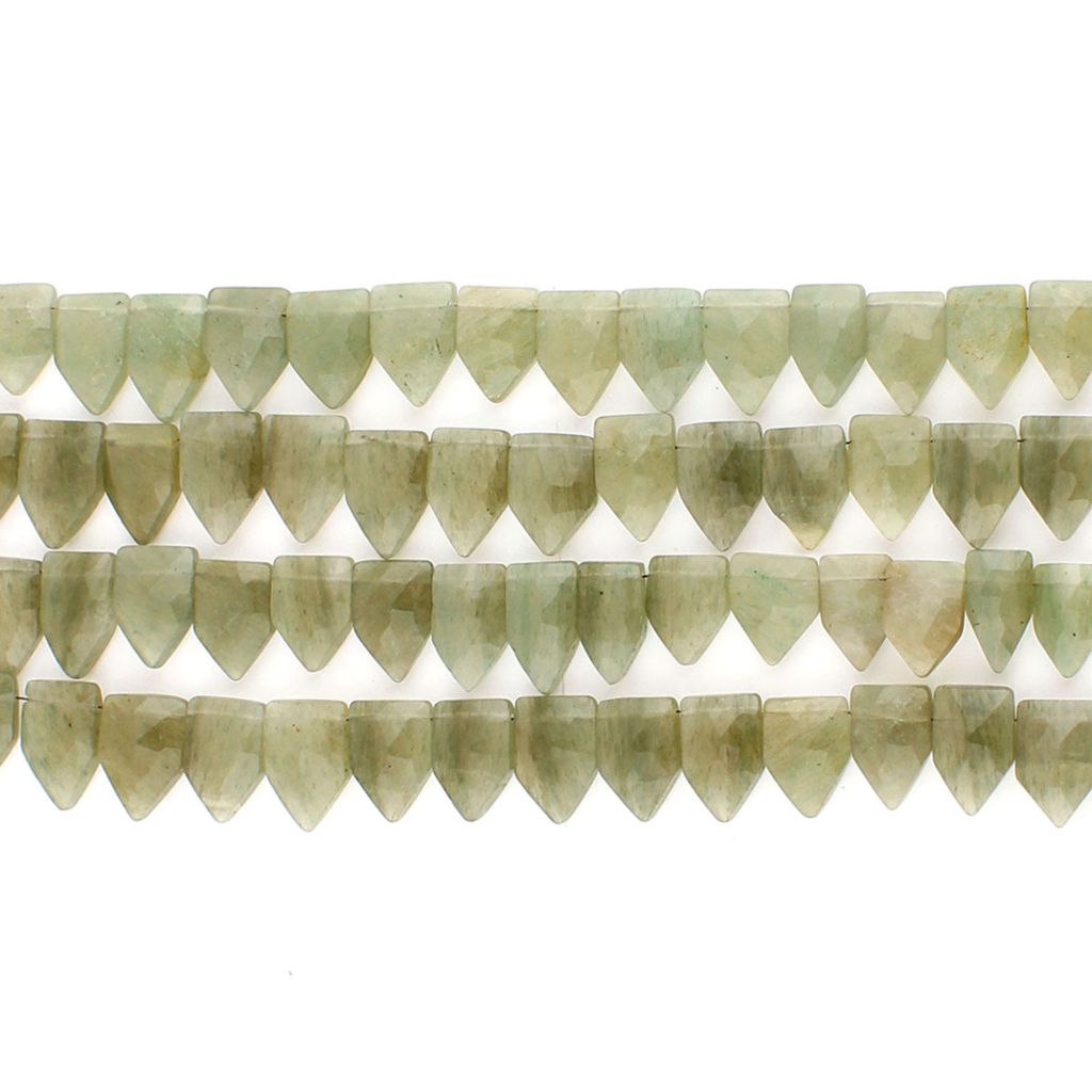 Natural  Aventurine Pentagon Gemstone 7 Strands Handmade Beads