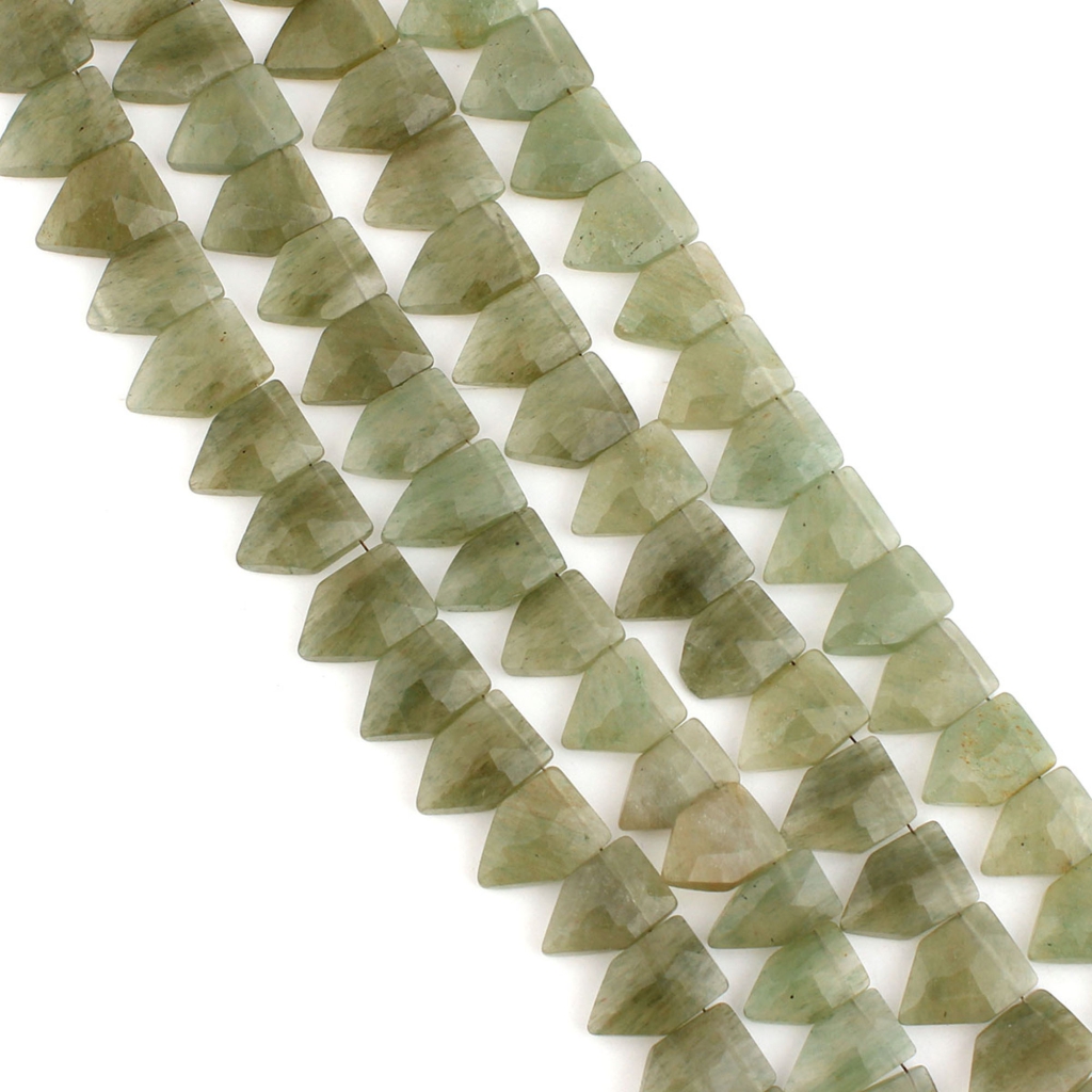 Natural  Aventurine Pentagon Gemstone 7 Strands Handmade Beads