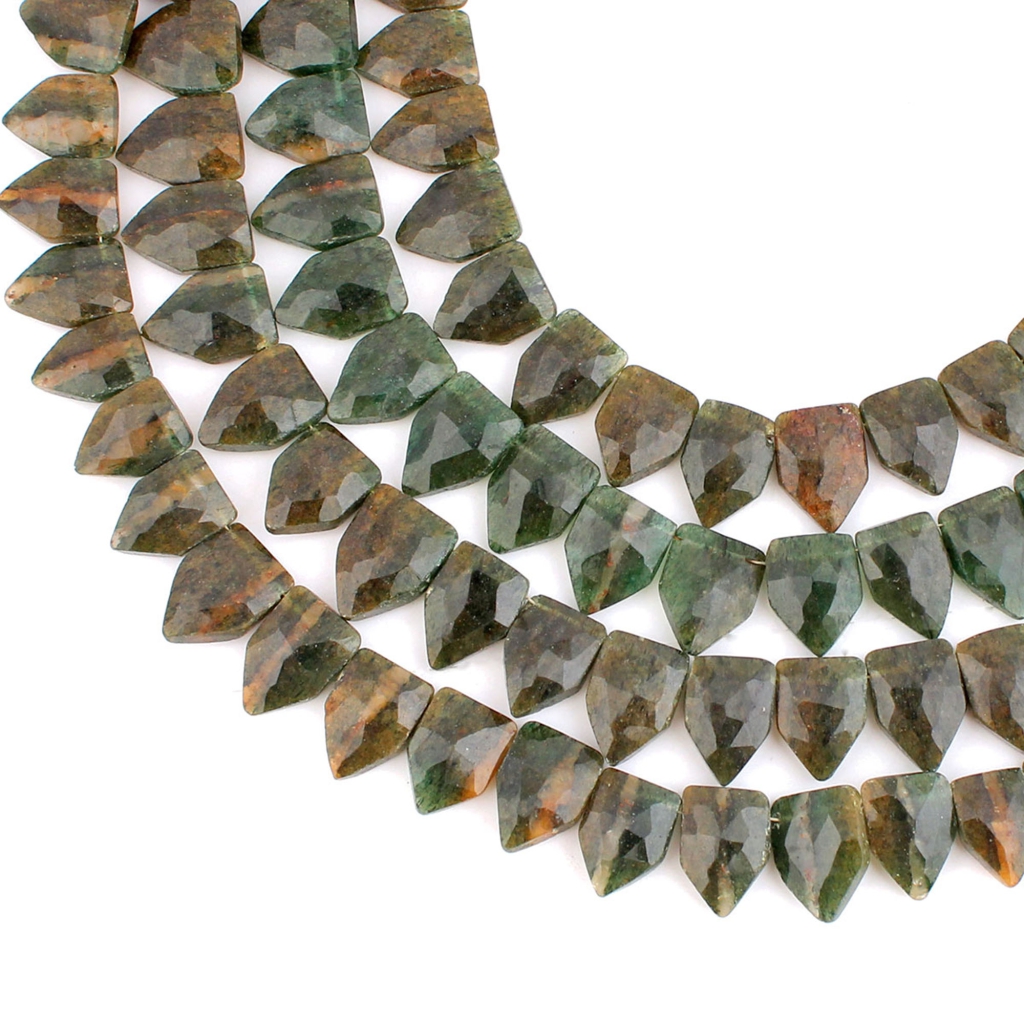 Natural Aventurine Pentagon Gemstone 4 Strands Beads 10 Inch