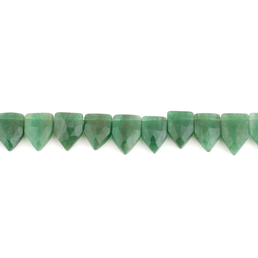 Natural Green Aventurine Pentagon Faceted Handmade Beads