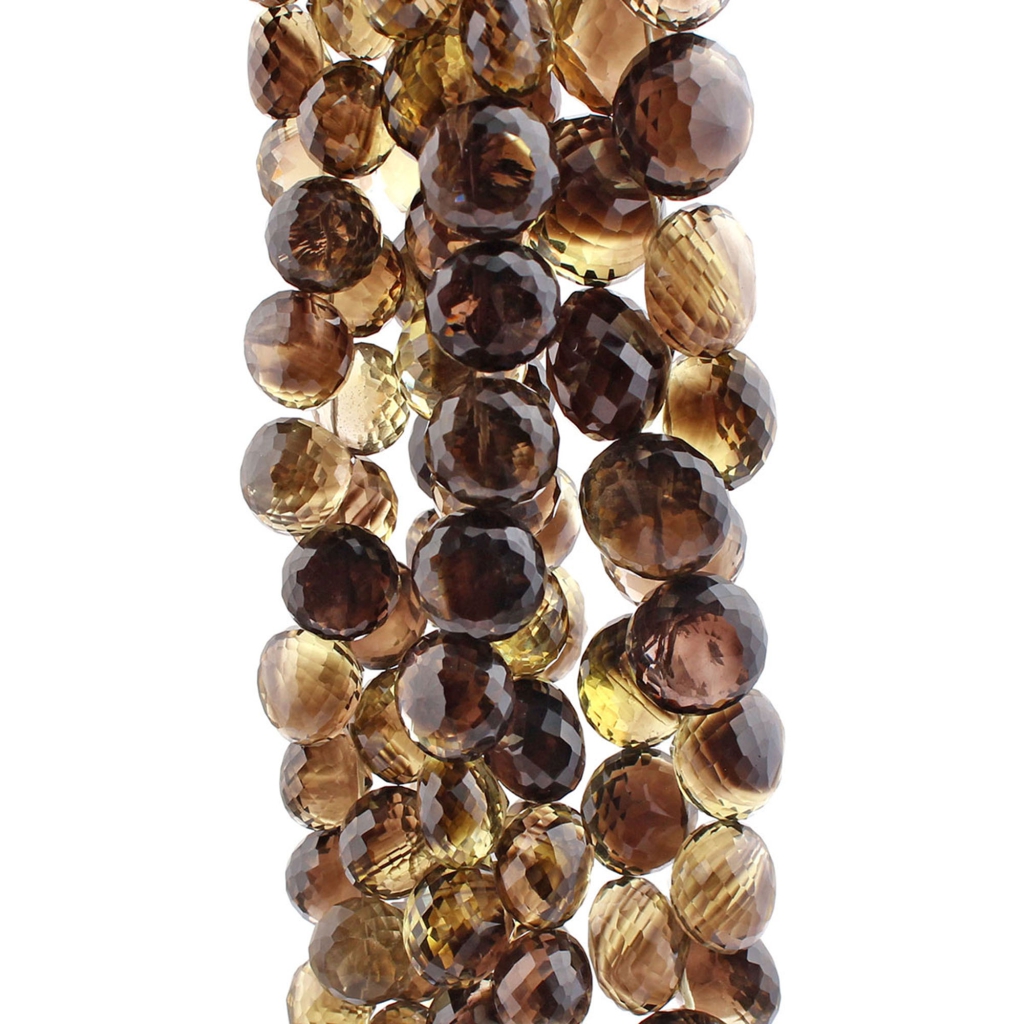 Bio Lemon Quartz Handmade Onion Shape Gemstone Beads