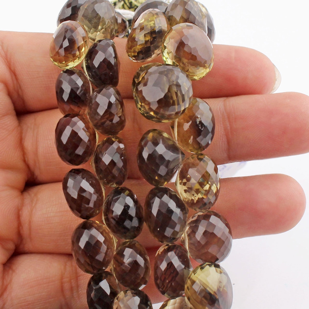 Bio Lemon Quartz Handmade Onion Shape Gemstone Beads