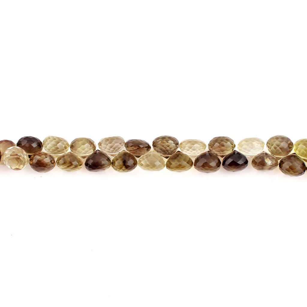 Bio Lemon Quartz Faceted 7-8mm Onion Shape Handmade Beads