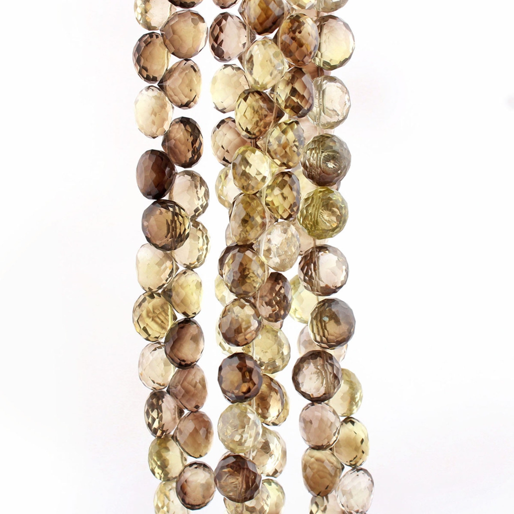 Bio Lemon Quartz Faceted 7-8mm Onion Shape Handmade Beads