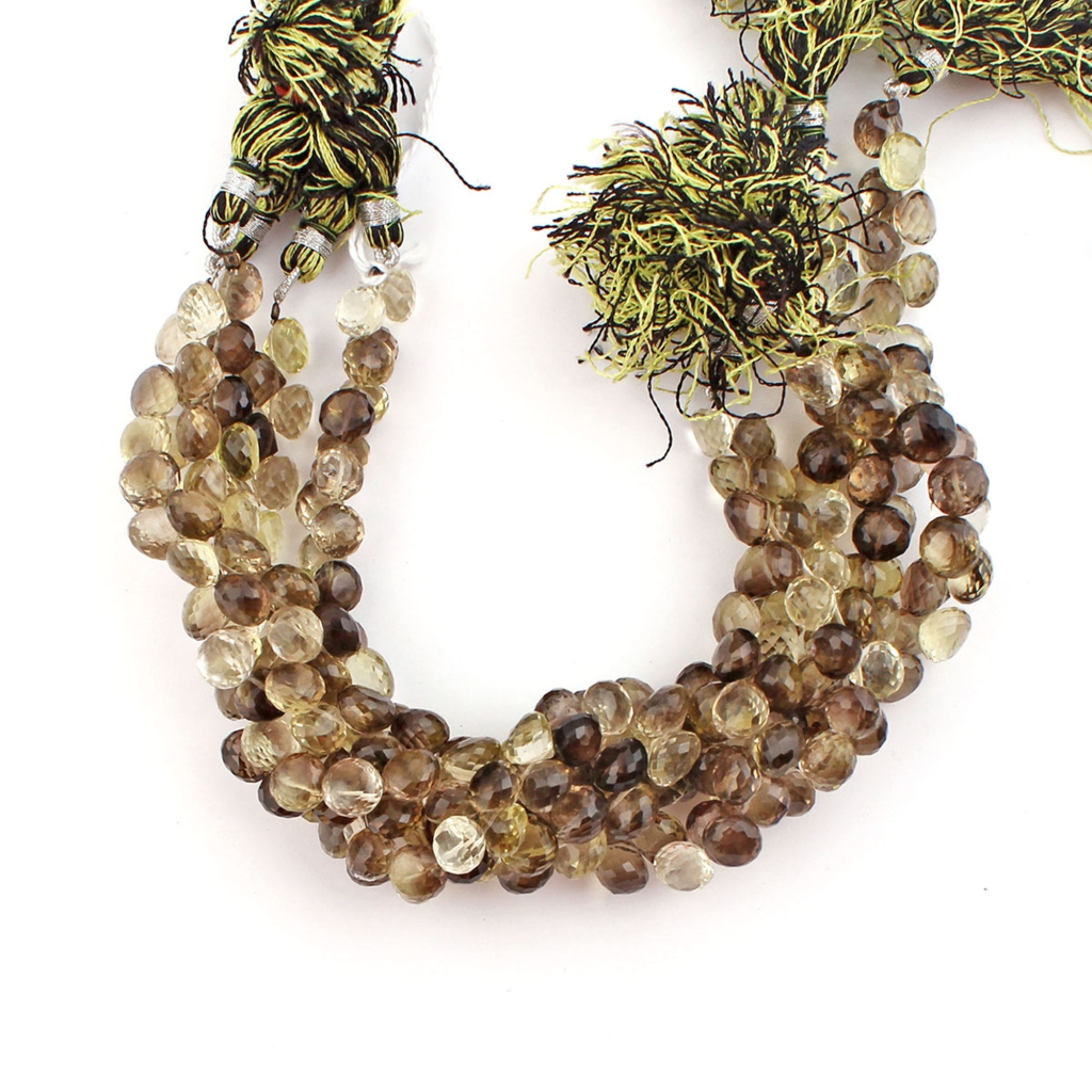 Bio Lemon Quartz Faceted 7-8mm Onion Shape Handmade Beads