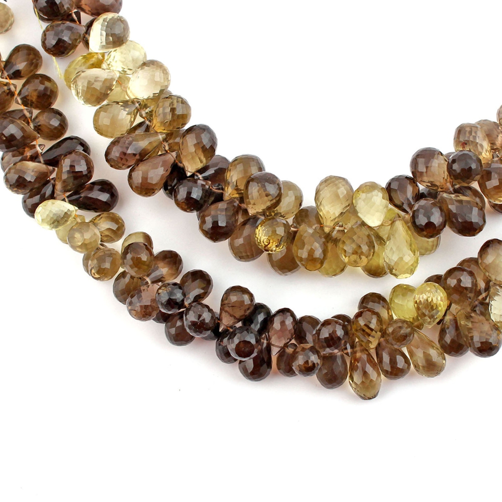 High Quality Bio Lemon Quartz Faceted Onion Shape Gemstone Beads