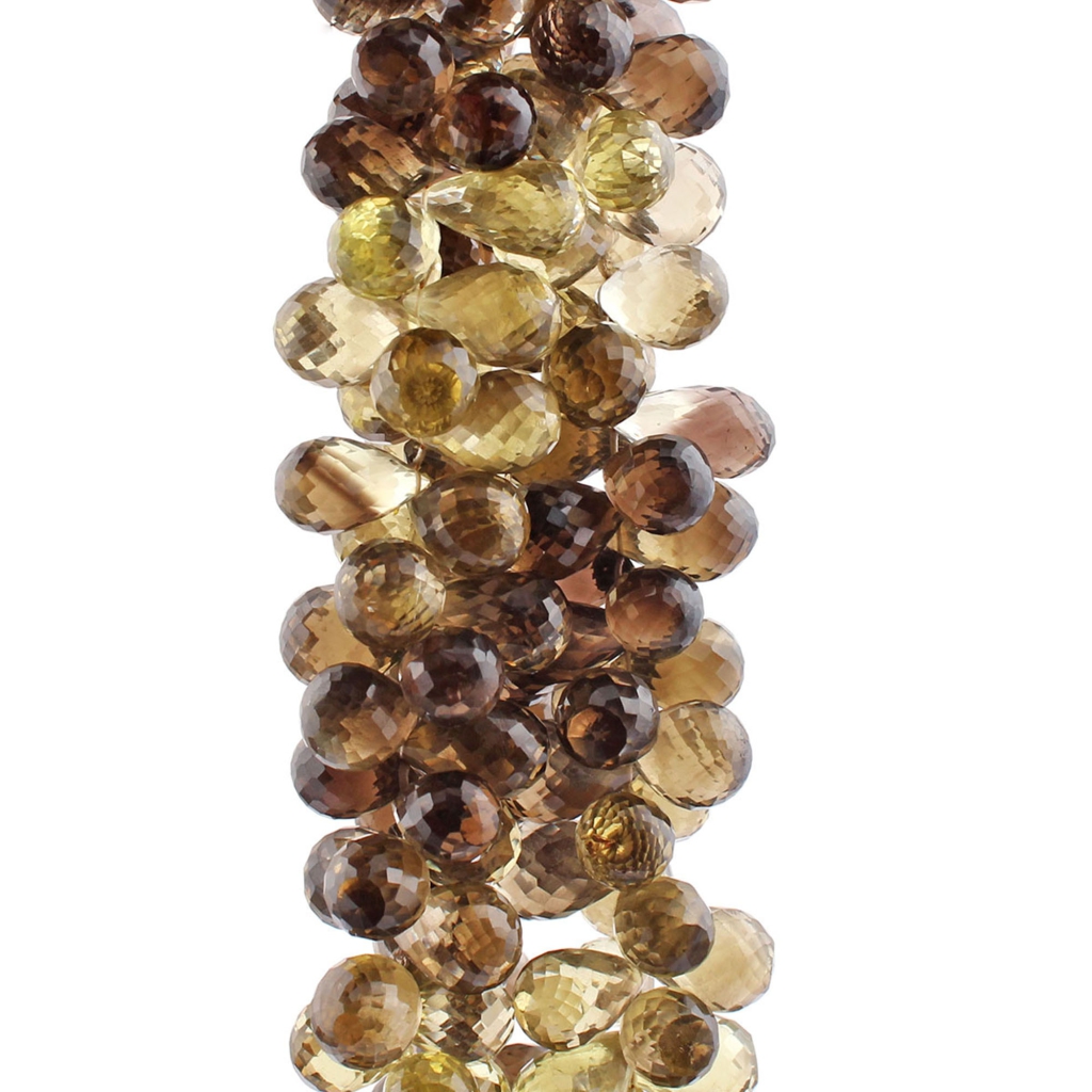 High Quality Bio Lemon Quartz Faceted Onion Shape Gemstone Beads