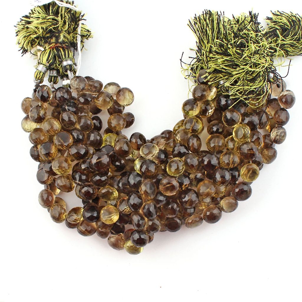 Top Quality Bio Lemon Quartz Faceted Onion 10mm Handmade Beads