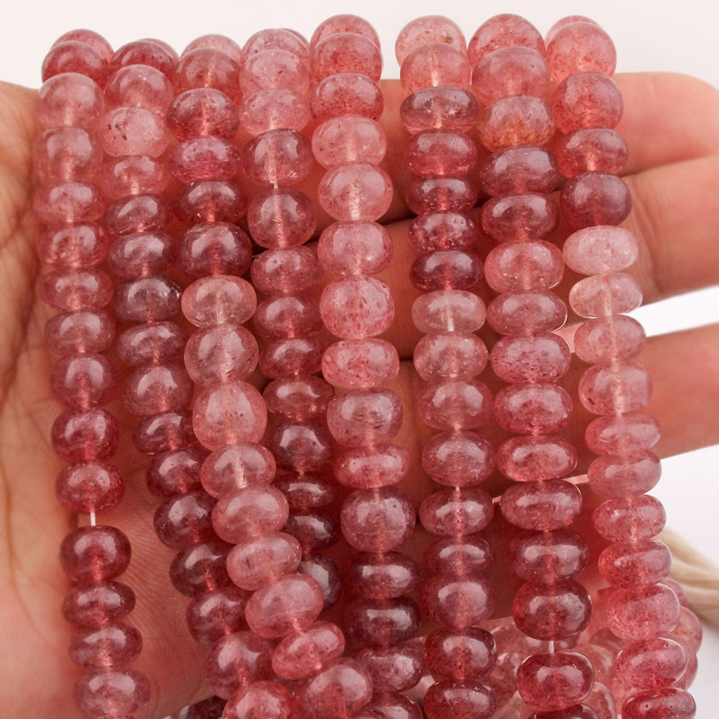 Top Quality Strawberry Quartz Smooth 8mm Round Gemstone Beads