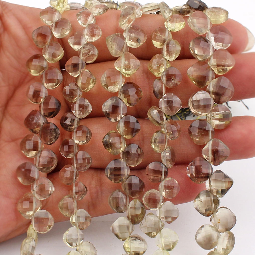 Bio Lemon Quartz Cushion Shape 6-7mm Handmade Beads