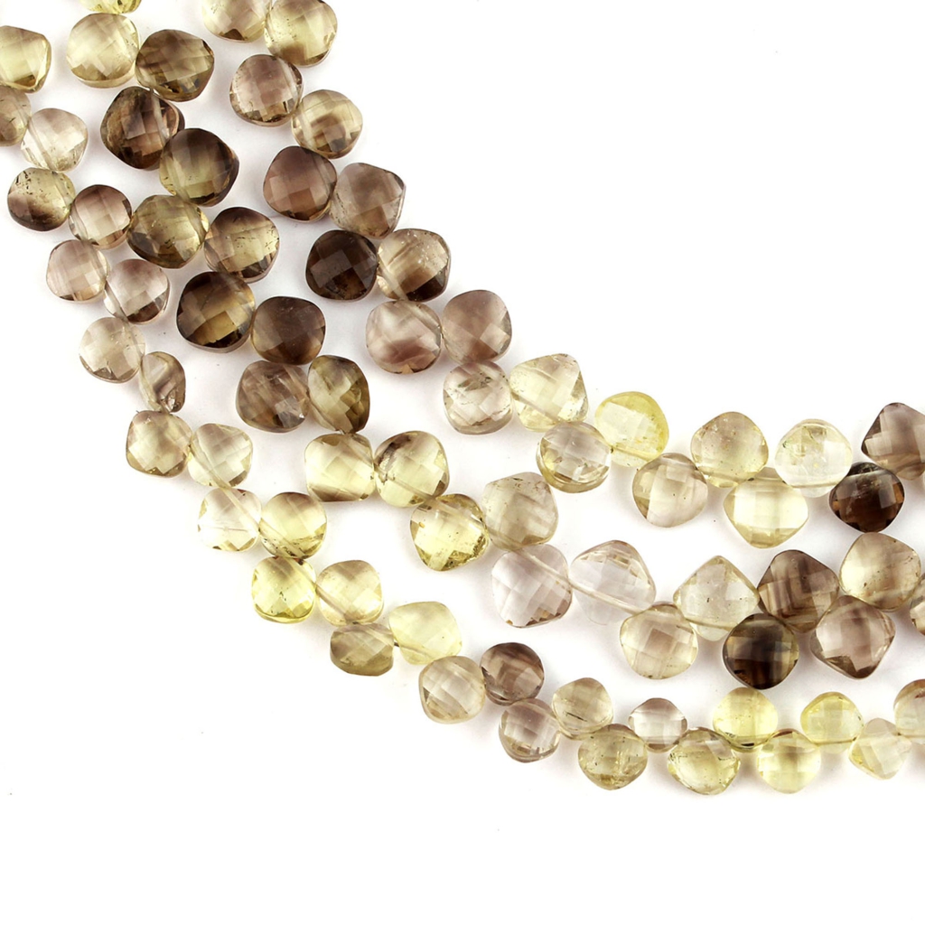 Bio Lemon Quartz Cushion Shape 6-7mm Handmade Beads