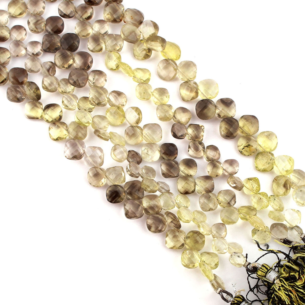 Bio Lemon Quartz Cushion Shape 6-7mm Handmade Beads